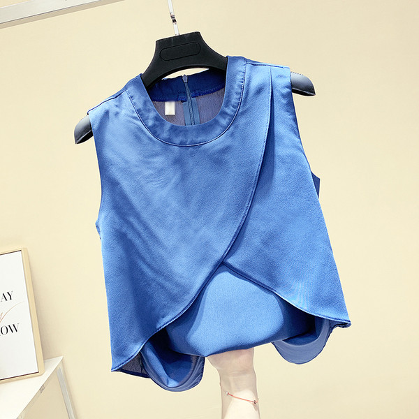 Maieu de dama cu transfer in culoare albastru si alb