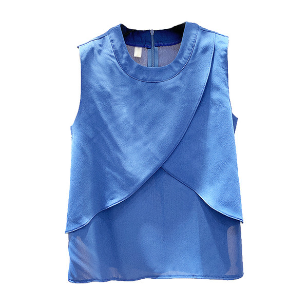 Maieu de dama cu transfer in culoare albastru si alb