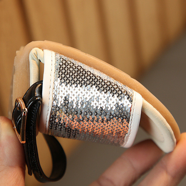 Sandale copii pentru fete in trei culori cu paiete