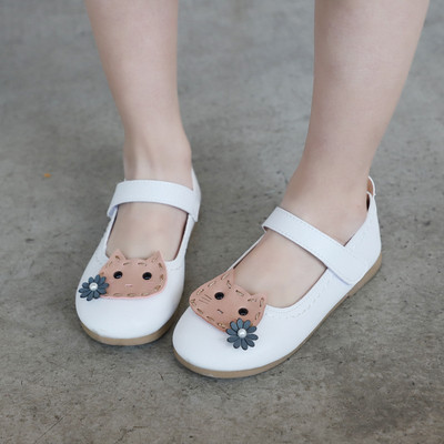 Pantofi copii pentru fete in alb si roz cu element 3D