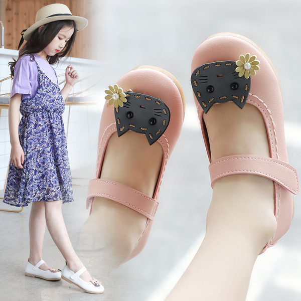 Pantofi copii pentru fete in alb si roz cu element 3D