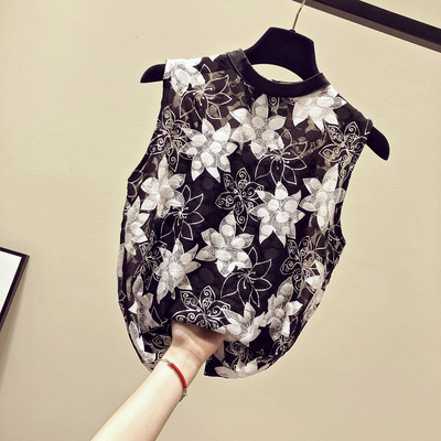 Női alkalmi akasztófelső fekete színben és két mintával