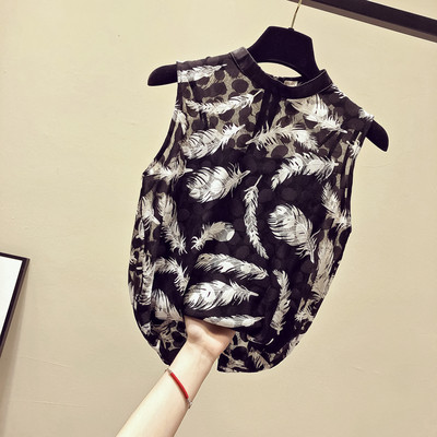 Női alkalmi akasztófelső fekete színben és két mintával