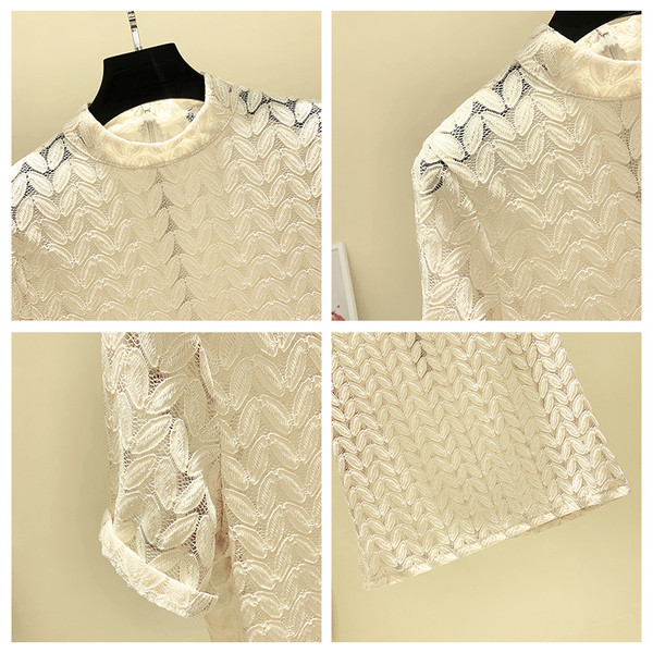 Bluza de dama eleganta cu maneca scurta si dantela in doua culori