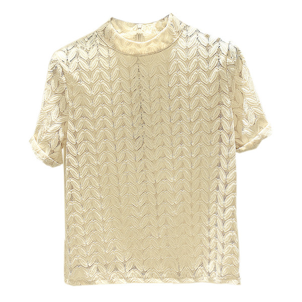 Bluza de dama eleganta cu maneca scurta si dantela in doua culori