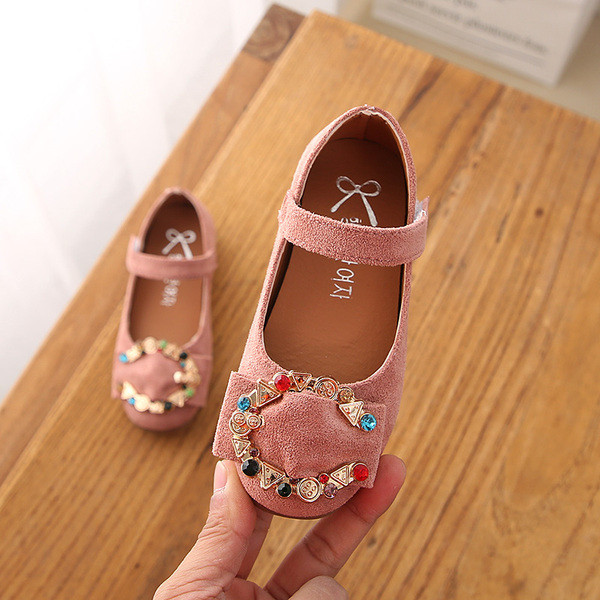 Pantofi de copii actuali pentru fete in trei culori cu pietre