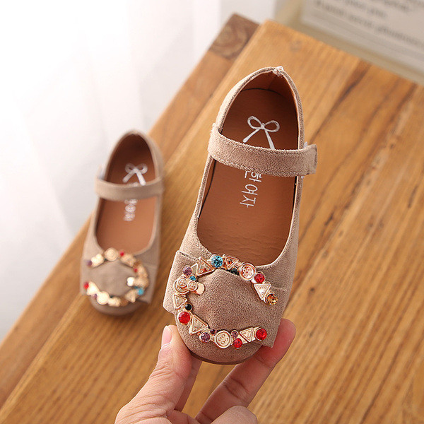 Pantofi de copii actuali pentru fete in trei culori cu pietre