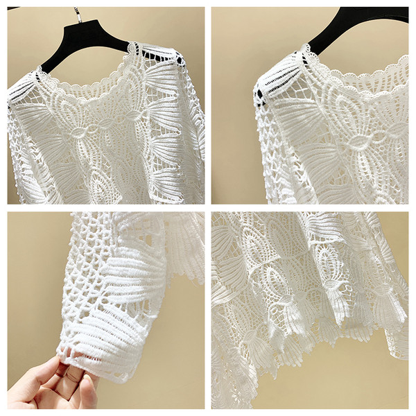 Γυναικεία μοντέρνα μπλούζα με μακριά μανίκια σε λευκό χρώμα