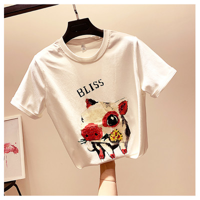 Γυναικεία μπλούζα με πέτρες και εφαρμογές