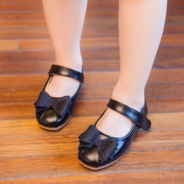 Pantofi copii pentru fete in doua culori cu panglica