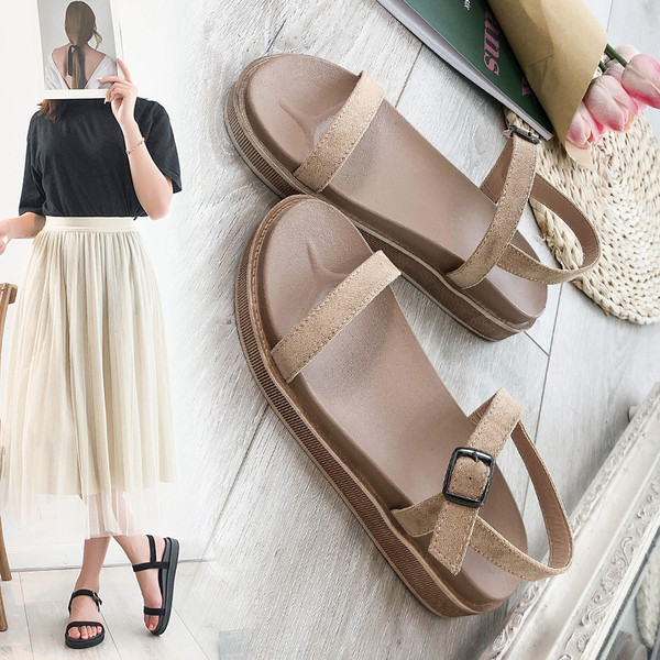 Sandale casual dama in negru si maro