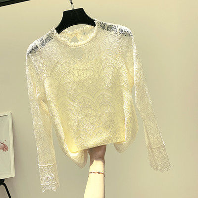 Γυναικεία κομψή μπλούζα με μακριά μανίκια δαντέλας σε τρία χρώματα