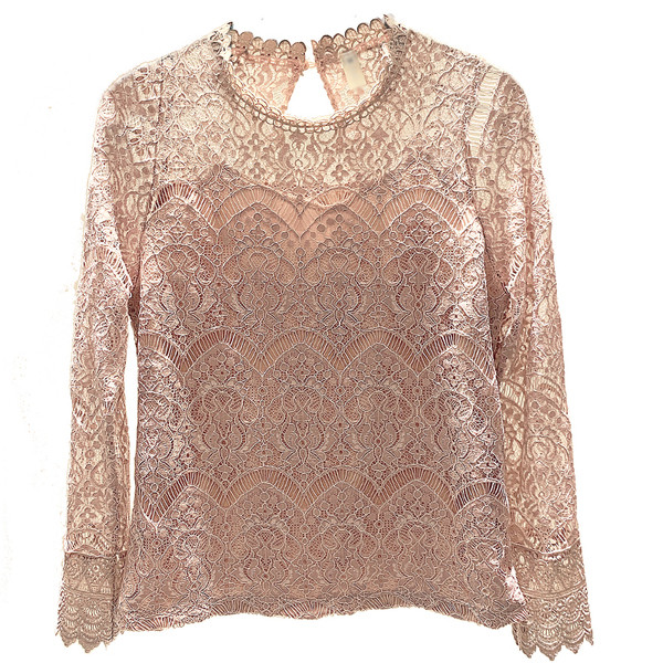 Γυναικεία κομψή μπλούζα με μακριά μανίκια δαντέλας σε τρία χρώματα