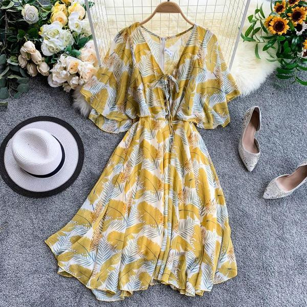 Rochie de dama casual model decupat cu cravate si model de culoare