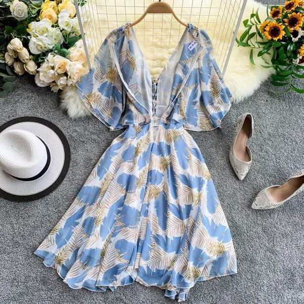 Rochie de dama casual model decupat cu cravate si model de culoare