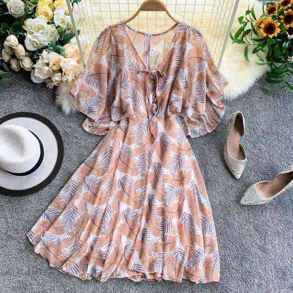 Rochie de dama casual model decupat cu cravate si model de culoare