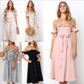 Αθλητικό-κομψό φόρεμα γυναικείο με κουμπιά σε διάφορα χρώματα