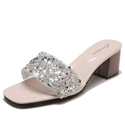 Papuci de femei eleganti cu toc in trei culori