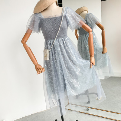 Μοντέρνο σχέδιο γυναικείο φόρεμα με  πούλιες και τούλι σε διάφορα χρώματα