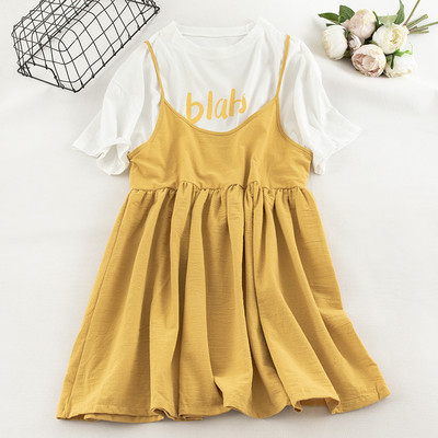 Set actual de rochie si tricou dama in doua culori