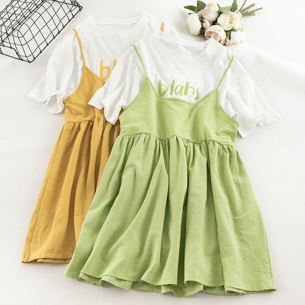 Set actual de rochie si tricou dama in doua culori