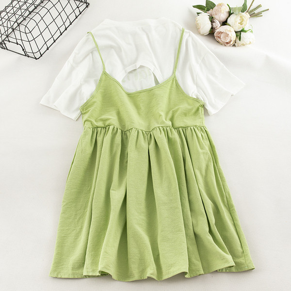 Set actual de rochie si tricou dama in doua culori