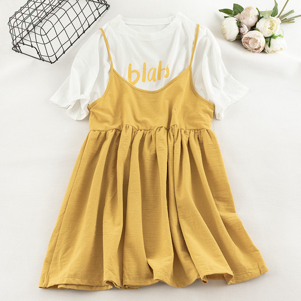 Set actual de rochie si tricou dama in doua culori