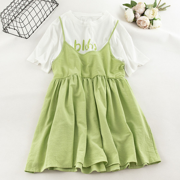 Set actual de rochie si tricou dama in doua culori