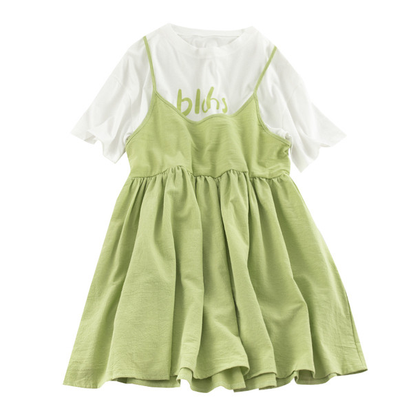 Set actual de rochie si tricou dama in doua culori