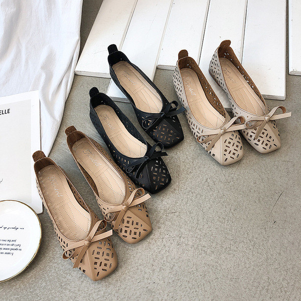 Eko bőrből készült alkalmi női cipő három színben szalaggal