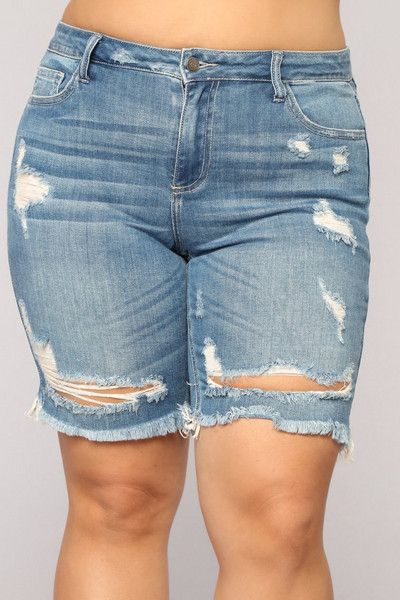 Ежедневни дамски дънки с разкъсани мотиви и джобове и син цвят