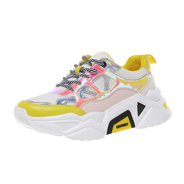 Χρωματιστά  πάνινα γυναικεία αθλητικά παπούτσια  σε δύο χρώματα