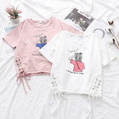 Γυναικεία T-shirt σε λευκό και ροζ χρώμα