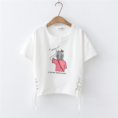 Γυναικεία T-shirt σε λευκό και ροζ χρώμα