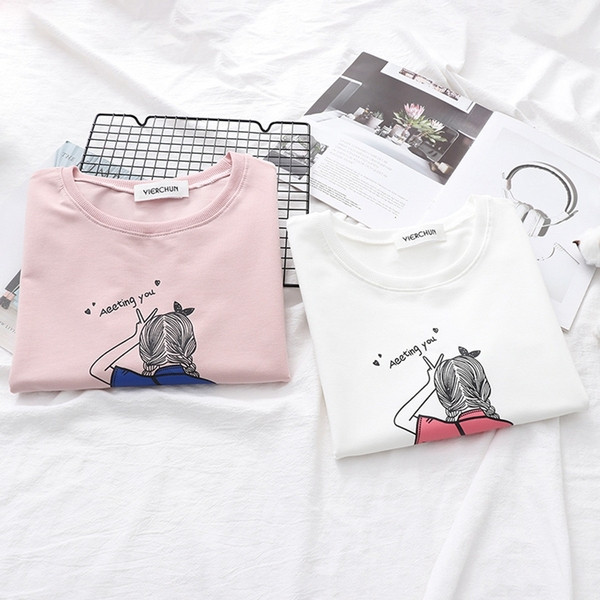 Γυναικεία T-shirt σε λευκό και ροζ χρώμα