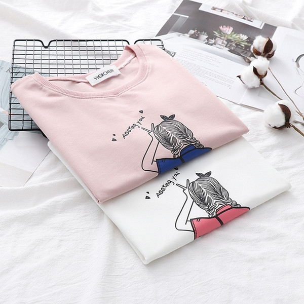 Γυναικεία T-shirt σε λευκό και ροζ χρώμα