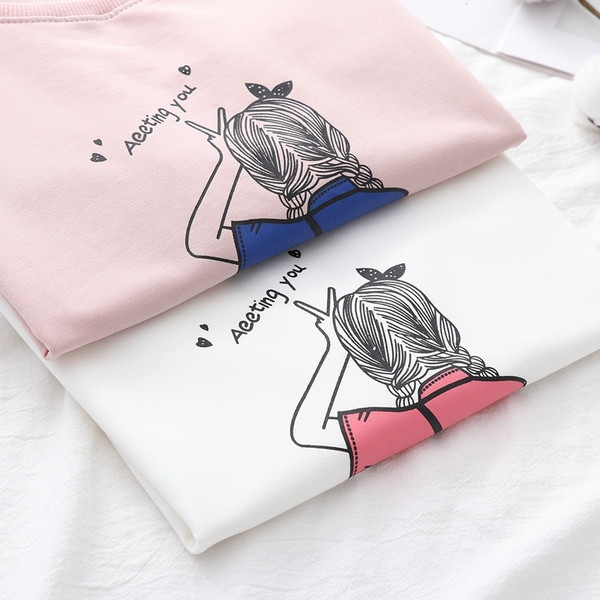 Γυναικεία T-shirt σε λευκό και ροζ χρώμα