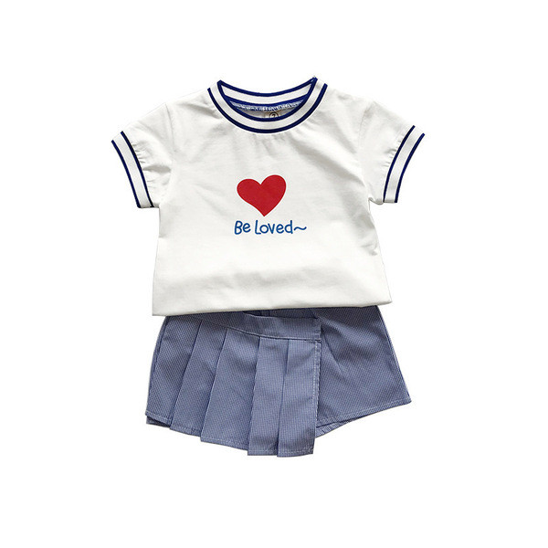 Set zilnic pentru copii de bluză și fustă-pantaloni pentru fete