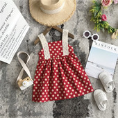 Rochie casual pentru copii cu puncte rosii pentru fete