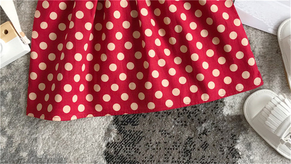 Rochie casual pentru copii cu puncte rosii pentru fete