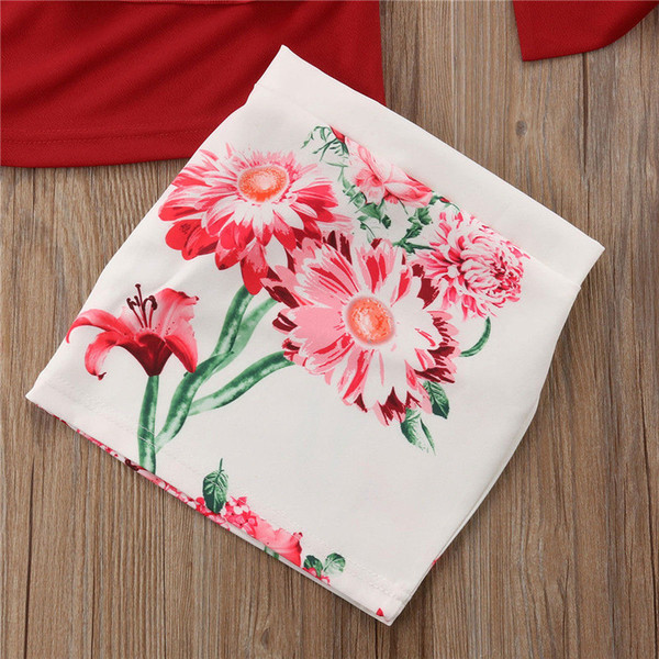 Set de bluza si fusta modern pentru copii cu motive florale pentru fete