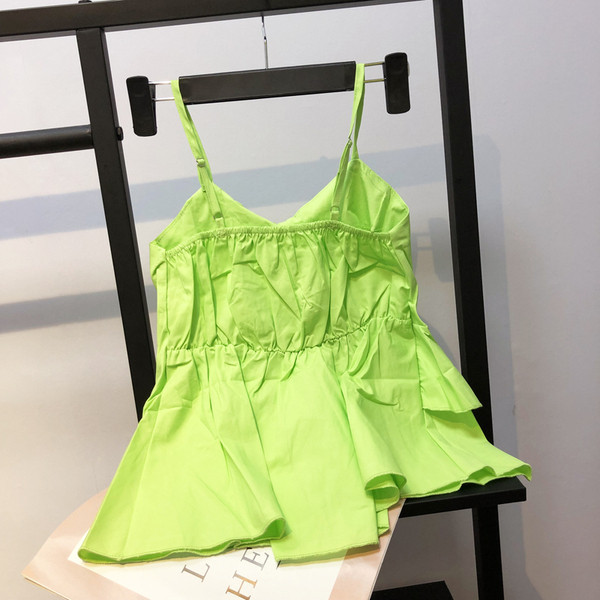 Maieu elegant de damă, cu bretele subțiri cu decolteu în V, în mai multe culori