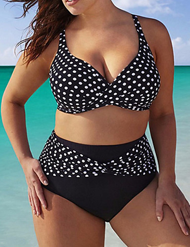 Modern polka dot swimsuit with size up to 5XL