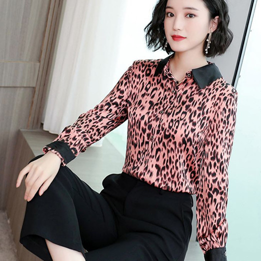 Cămașă elegantă de damă cu animal print în trei culori