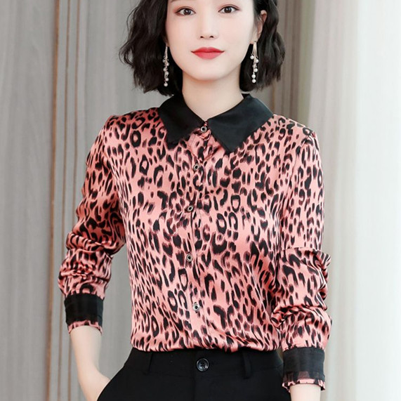 Cămașă elegantă de damă cu animal print în trei culori