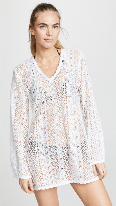 Női csipke pareo hosszú ujjú fehér és fekete színben