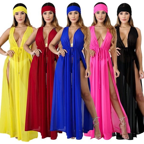 Pareo dama model nou cu cravate in mai multe culori