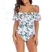 Costum de baie complet cu model floral