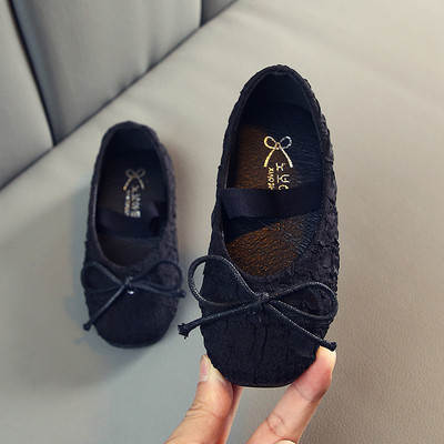 Pantofi copii moderni pentru fete in trei culori cu panglica