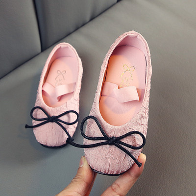 Pantofi copii moderni pentru fete in trei culori cu panglica